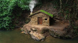 Warm Home For Yourself With His Own Hands Build a House Out of Wood Stone and Clay Part 1 [upl. by Zurkow]