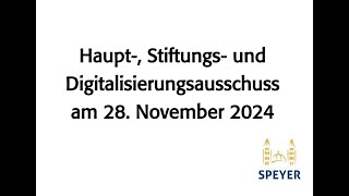 Haupt Stiftungs und Digitalisierungsausschuss am 28112024  Audiostream [upl. by Socram]