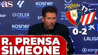 OSASUNA 0  ATLÉTICO 2  SIMEONE RUEDA PRENSA LINO REAL MADRID GOL ANULADO RIQUELME [upl. by Nongim]