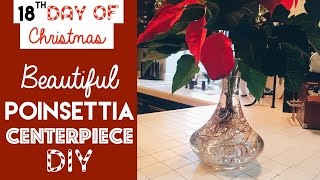 Beautiful DIY Poinsettia Centerpiece  18th Day of Christmas 2015 [upl. by Godfree]