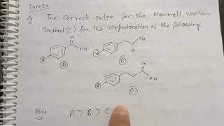 previous years NETJRF GATE questions from Hammett equation [upl. by Towny]