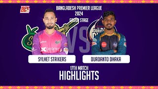 Sylhet Strikers vs Durdanto Dhaka  Highlights  17th Match  Season 10  BPL 2024 [upl. by Anitteb]