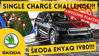 SKODA ENYAQ iV80 A SINGLE CHARGE CHALLENGE WHERE COULD YOU GO [upl. by Arrol]