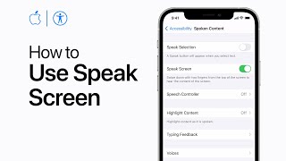 How to use Speak Screen on iPhone iPad and iPod touch — Apple Support [upl. by Reniar]