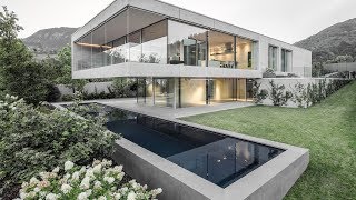 Luxury modern concrete house in Trento  Timelapse [upl. by Yllen]