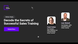 Webinar for EMEA  Decode the Secrets of Successful Sales Training  Infopro Learning [upl. by Kraus91]