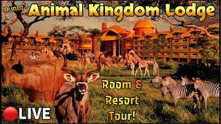 🔴 Disney’s ANIMAL KINGDOM LODGE Resort amp One Bedroom Villa Savannah View Tour Disney World Live [upl. by Sicular425]