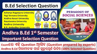 Pedagogy of Social Science Selection Question II Andhra BEd 1sgt Semester [upl. by Ramsden]