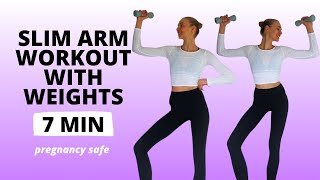 Arm Workout with Dumbbells or Weights Women Slim Arms Pregnancy Safe  Nina Dapper [upl. by Lupien]