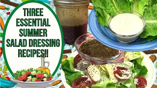 3 ESSENTIAL SUMMER SALAD DRESSING RECIPES [upl. by Ruyam]