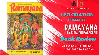 Leo Oration  Ramayana by Rajaji  Book Review  Leo Arvind Sriram [upl. by Scharf]