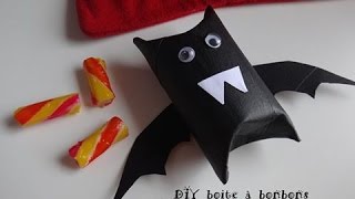 halloween tuto boite à bonbons chauve souris rouleau carton diy [upl. by Eivol17]