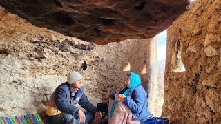 ⛈️Rainy day in the cave house with Asghar family🛖 [upl. by Yrelle]