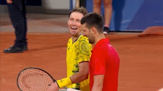 Novak Djokovic vs Matthew Ebden Highlights Crowd Laughing Olympic Paris First Round 2024 [upl. by Dominic758]