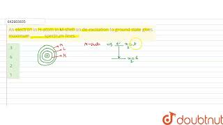 An electron in Hatom in Mshell on deexcitation to ground state gives maximum  spe [upl. by Pine306]