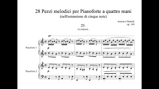 A Diabelli  25 La minore from quot28 pezzi melodiciquot for Piano four hands score [upl. by Notlek]