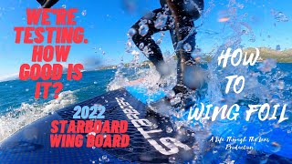 How to wing foil First test rides of the 2022 Starboard Wing board [upl. by Wilonah]