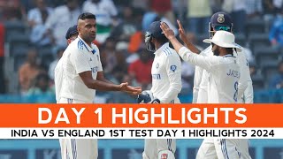 India vs England 3rd Test Day 1 Highlights 2024  IND vs ENG Highlights 2024 [upl. by Yelahs742]