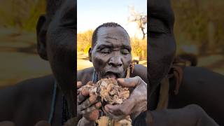 Wow Thats incredible delicious food Hadza Old man enjoying middle of nowhere hadzabetribe food [upl. by Orlando950]