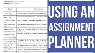 Using an Assignment Planner [upl. by Heisser]