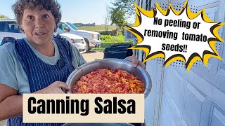 Mennonite Recipe for Canning Salsa No Peeling Tomatoes or Removing the Seeds [upl. by Harim]