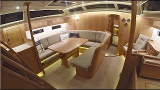 HallbergRassy 64 walk through with interior in European oak [upl. by Nosaes]