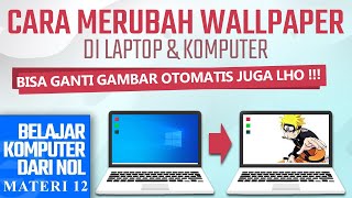 Cara merubah background di laptop  Belajar Komputer Dari NOL [upl. by Alegna]