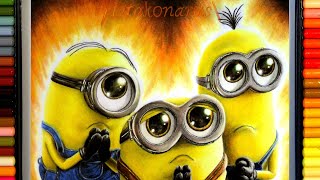 Drawing Minions Stuart Bob amp Kevin  Despicable Me 4KUHD  Drakonarus [upl. by Bible]