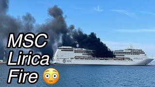 MSC Lirica Lifeboat Fire [upl. by Lucais42]