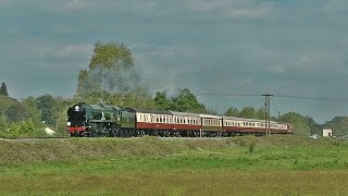 34046 Braunton returns as 34052 Lord Dowding  The Eagles Express  150516 [upl. by Asira]