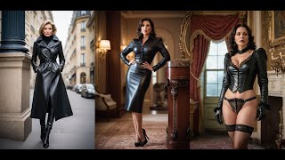 Discover the charm and elegance of leather clothing on beautiful women leather latex fashion [upl. by Taddeusz]