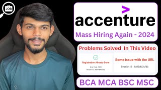 Accenture Mass Hiring 2024  Registration already Done amp Issues With URL  All Details [upl. by Synn]