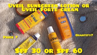 Difference between U Veil Creme sunscreen and U Veil lotion sunscreen Sunscreen for dry oily acne s [upl. by Llereg]