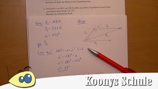 Resultierende Kraft berechnen Kosinussatz Textaufgabe vorgerechnet  46  Blatt 7050 [upl. by Kerstin]