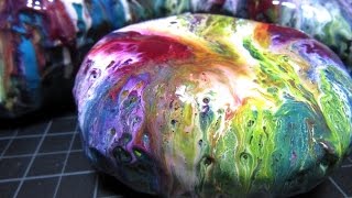 Painting Rocks With Encaustic Melted Wax amp ArtResin  Rock Sculptures [upl. by Zosima]