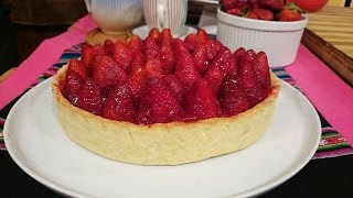 Tarta de frutillas con cremas pastelera y chantilly [upl. by Ahsier200]