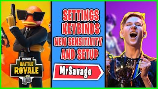 100T MrSavage Fortnite Settings keybinds New Sensitivity and Setup 2021 [upl. by Shivers231]