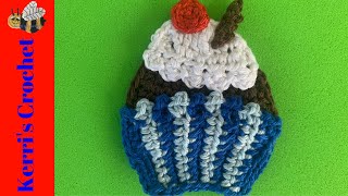 Crochet Cupcake Tutorial – Crochet Applique Tutorial [upl. by Sirref]