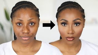 EASY EVERYDAY MAKEUP FOR BEGINNERS  SIMPLE MAKEUP FOR BLACK SKINDARK SKINBROWN SKIN [upl. by Fitzger972]