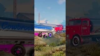 Colored Tanker Trucks vs Potholes beamngdrive beamng shorts beamngcrashes trucksvs [upl. by Allicerp801]