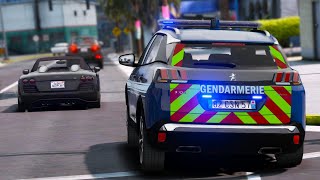 GTA 5 COURSE FOLLE AVEC LES GENDARMES DE LAUTOROUTE  LSPDFR 737 [upl. by Ihab896]