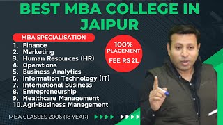 BEST MBA COLLEGE IN JAIPUR  TOP MBA COLLEGE IN JAIPUR 2025  ADMISSION  FEE [upl. by Ardnuasal]