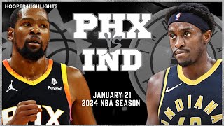 Phoenix Suns vs Indiana Pacers Full Game Highlights  Jan 21  2024 NBA Season [upl. by Bornie]