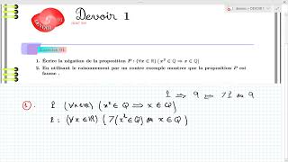 devoir 1 1 bac sm  La logique [upl. by Ehman]