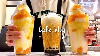 Sub🧡😋망고요거스와 함께라면 I’m 행복이에요😋🧡  cafe vlog  카페 브이로그  asmr  더리터 [upl. by Sivrad]