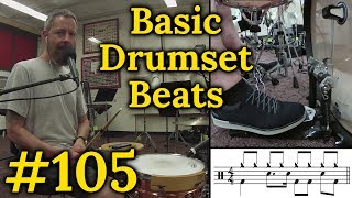 Drumset Basic Beats 105  Snare Drum Variations [upl. by Alexandra]