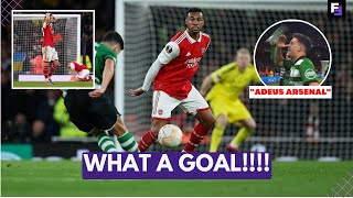 Pedro Goncalves AMAZING halfway line GOAL Crazy Reaction  Arsenal vs Sporting CP [upl. by Kinsman]