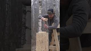 build traditional hewn workshop logcabin wilderness woodworking [upl. by Stovall959]