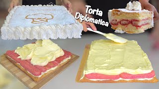 TORTA DIPLOMATICA FACILE ricetta veloce con Savoiardi [upl. by Alliuqat714]