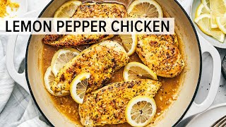 LEMON PEPPER CHICKEN  The Easiest 15Minute Dinner Recipe [upl. by Hafler]